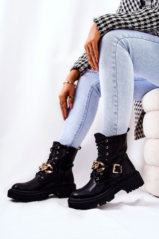 Scarpe da donna con catena in nero