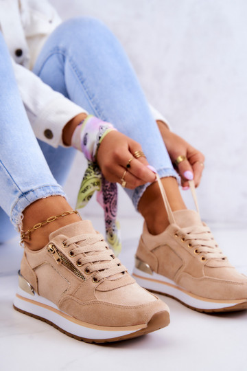 Sneakers con plateau in Riverside beige