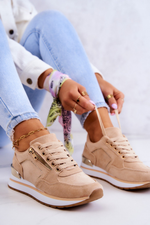 Sneakers con plateau in Riverside beige