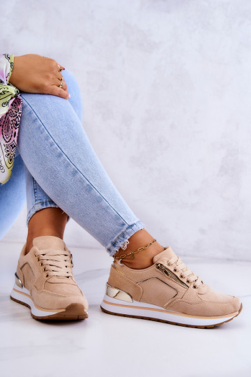 Sneakers con plateau in Riverside beige 2