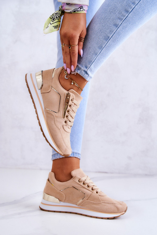 Sneakers con plateau in Riverside beige