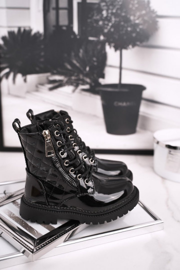 Stivali da donna laccati neri 2