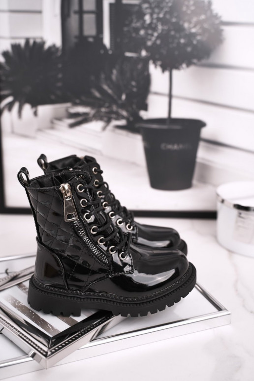 Stivali da donna laccati neri Stivali da donna laccati neri