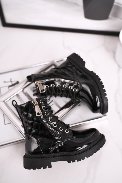 Stivali da donna laccati neri Stivali da donna laccati neri