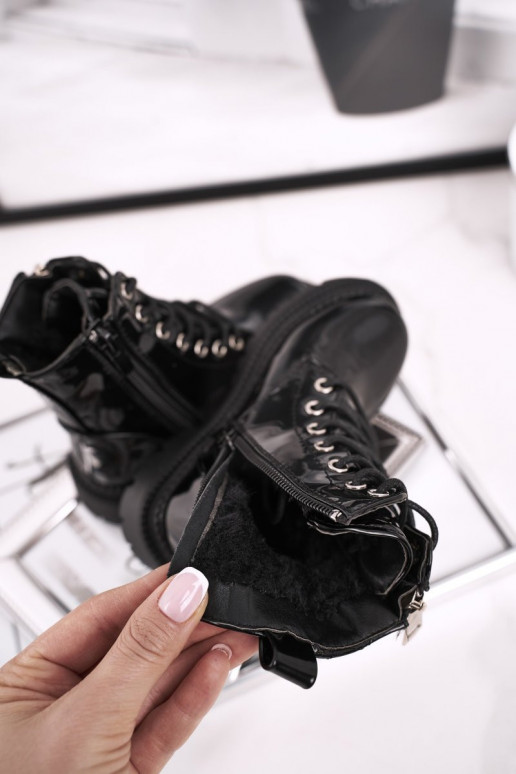 Stivali da donna laccati neri Stivali da donna laccati neri