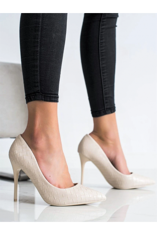 Scarpe beige col tacco alto