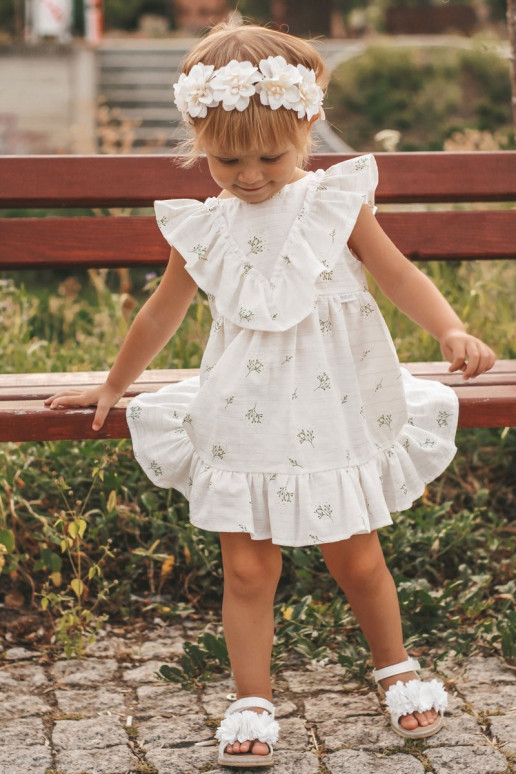 Sandali per bambini con fiori in bianco