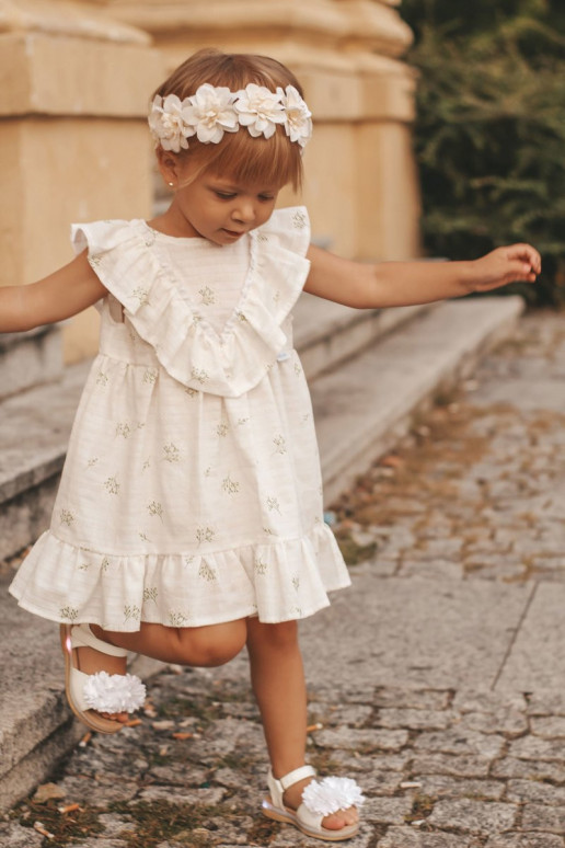 Sandali per bambini con fiori in bianco