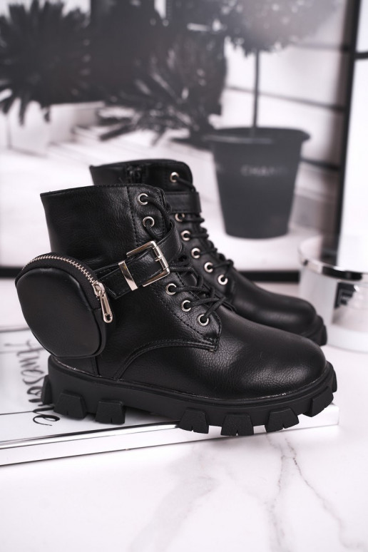 Calde scarpe per bambini in colore nero