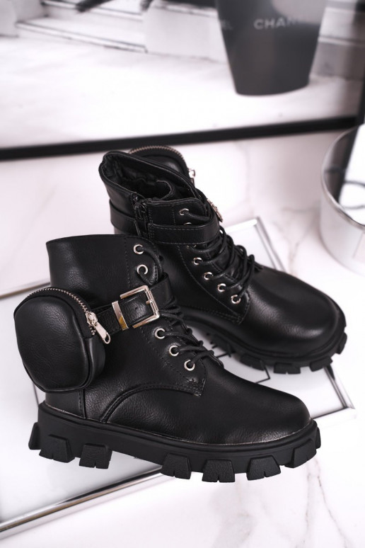 Calde scarpe per bambini in colore nero