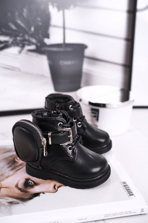 Calde scarpe per bambini in colore nero