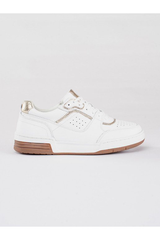 Bianco-d oro Scarpe modello sneakers con una piattaforma