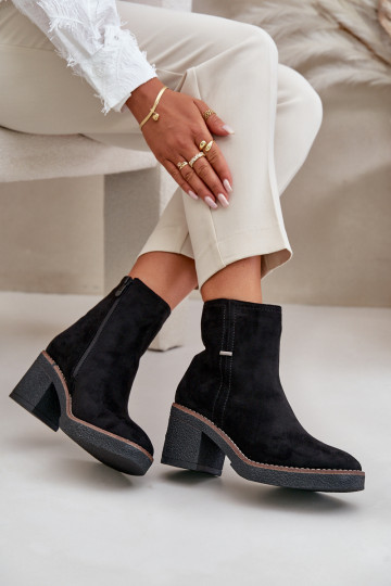 Stivali con riscaldamento interno in ecopelle scamosciataoAe colore nero Arkesia