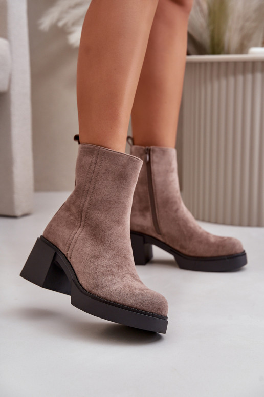 in ecopelle scamosciataoAe Femminile Stivali caldi sul tallone beige Meriluna in ecopelle scamosciataoAe Femminile Stivali caldi sul tallone beige Meriluna