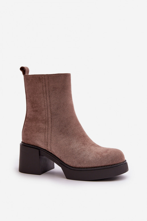 in ecopelle scamosciataoAe Femminile Stivali caldi sul tallone beige Meriluna in ecopelle scamosciataoAe Femminile Stivali caldi sul tallone beige Meriluna