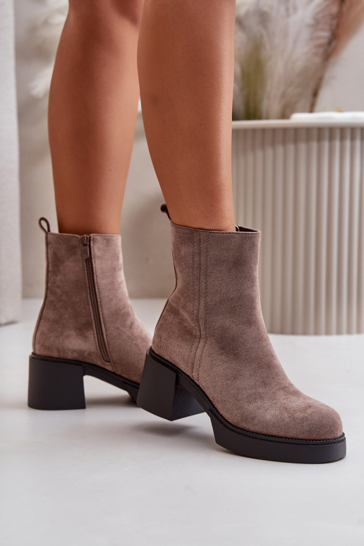 in ecopelle scamosciataoAe Femminile Stivali caldi sul tallone beige Meriluna in ecopelle scamosciataoAe Femminile Stivali caldi sul tallone beige Meriluna