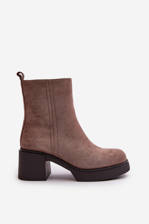 in ecopelle scamosciataoAe Femminile Stivali caldi sul tallone beige Meriluna in ecopelle scamosciataoAe Femminile Stivali caldi sul tallone beige Meriluna