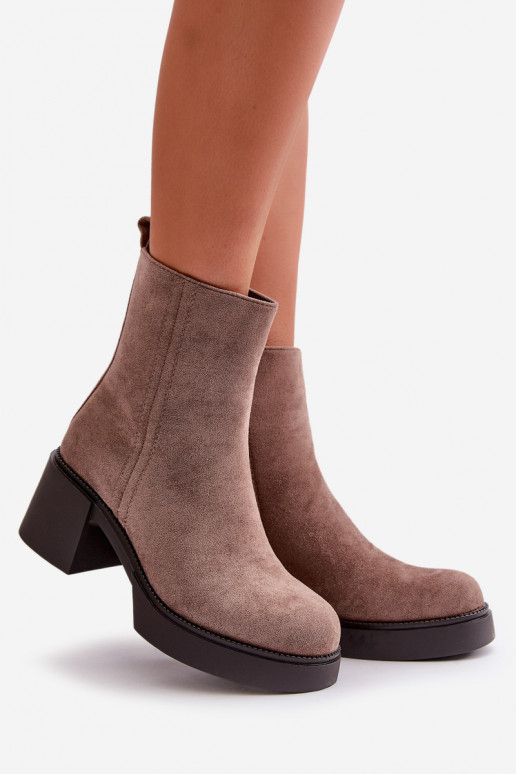 in ecopelle scamosciataoAe Femminile Stivali caldi sul tallone beige Meriluna in ecopelle scamosciataoAe Femminile Stivali caldi sul tallone beige Meriluna