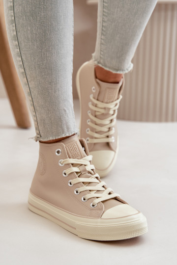 Scarpe per il tempo libero riscaldamento in ecopelle beige Big Star OO274934