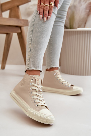 Scarpe per il tempo libero riscaldamento in ecopelle beige Big Star OO274934 2