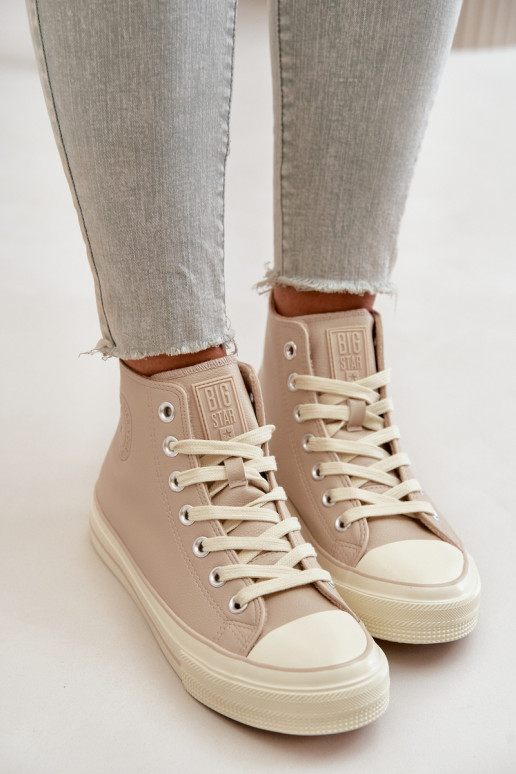 Scarpe per il tempo libero riscaldamento in ecopelle beige Big Star OO274934