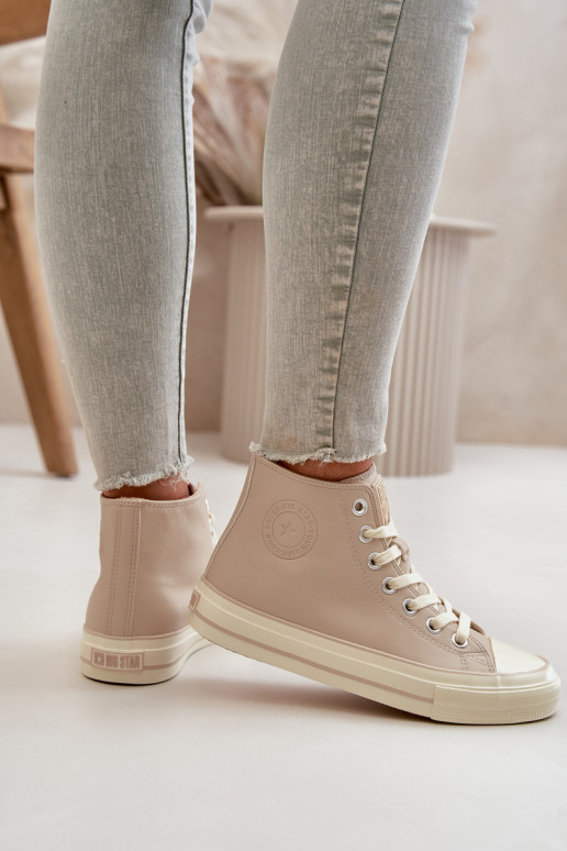 Scarpe per il tempo libero riscaldamento in ecopelle beige Big Star OO274934