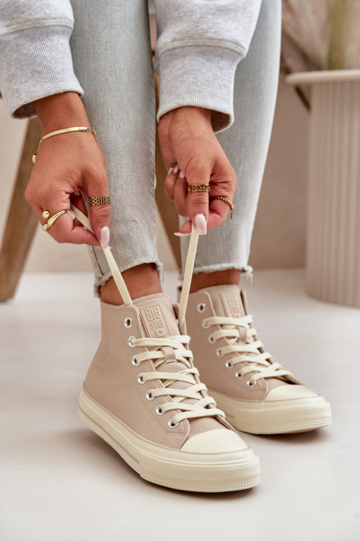 Scarpe per il tempo libero riscaldamento in ecopelle beige Big Star OO274934