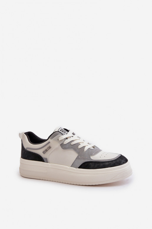 Basso per le donne Scarpe modello sneakers in ecopelle Big Star OO274028 Bianco-colore grigio