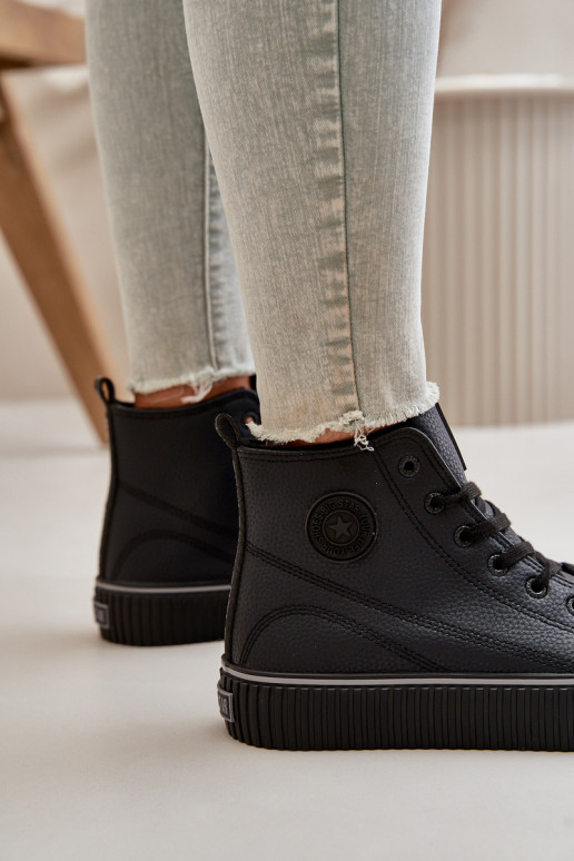 Femminile riscaldamento scarpe casual in ecopelle Big Star OO274790 colore nero