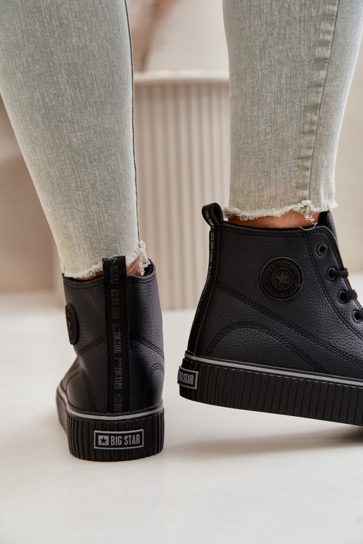 Femminile riscaldamento scarpe casual in ecopelle Big Star OO274790 colore nero