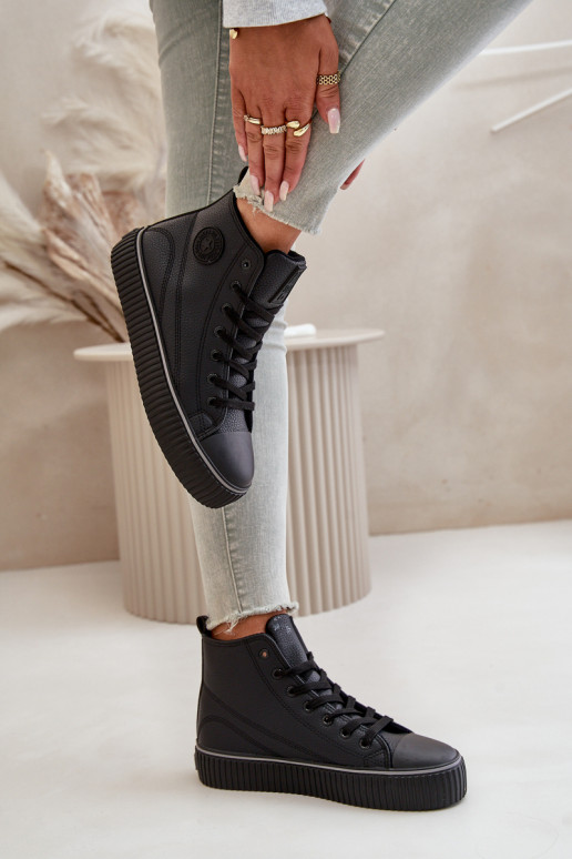 Femminile riscaldamento scarpe casual in ecopelle Big Star OO274790 colore nero