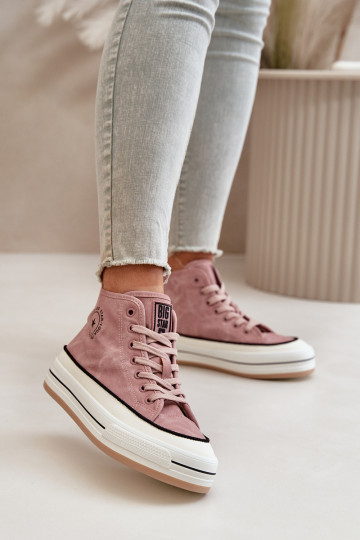 riscaldamento Scarpe per il tempo libero con una piattaforma Eko Pelle Big Star OO274068 colore rosa