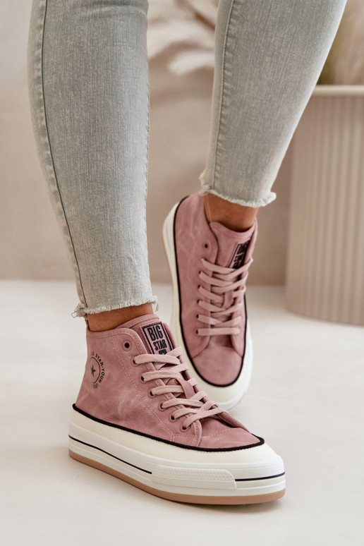 riscaldamento Scarpe per il tempo libero con una piattaforma Eko Pelle Big Star OO274068 colore rosa