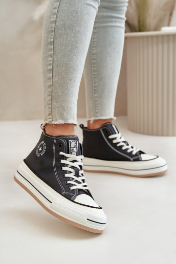 Scarpe da tempo libero con piattaforma in pelle sintetica Big Star OO274062 nere 2
