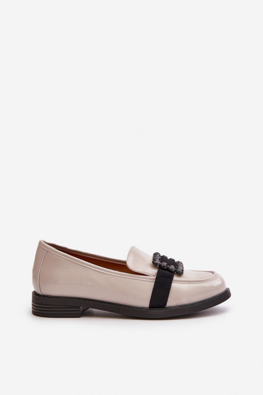 Mocassini laccati Femminile con ornamenti colore grigio Vinceza 58389 Mocassini laccati Femminile con ornamenti colore grigio Vinceza 58389