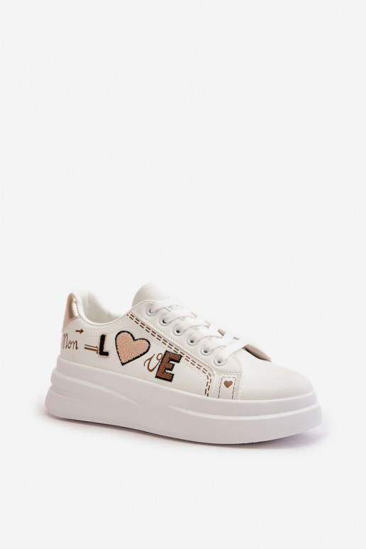 Scarpe modello sneakers Femminile con una piattaforma Con decorazioni Abilitatopisem Colore bianco Orlian