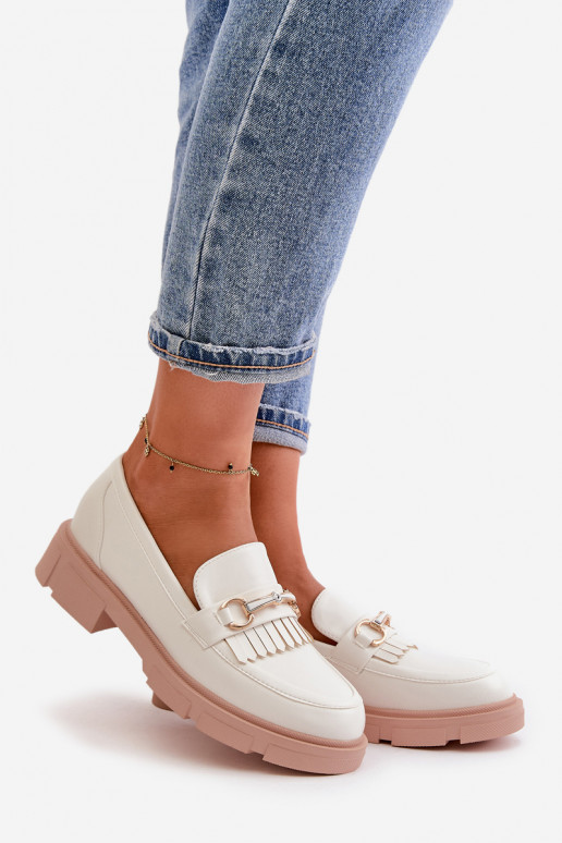 mocassini da donna con ornamenti Eko Pelle Colore bianco Tialorae mocassini da donna con ornamenti Eko Pelle Colore bianco Tialorae