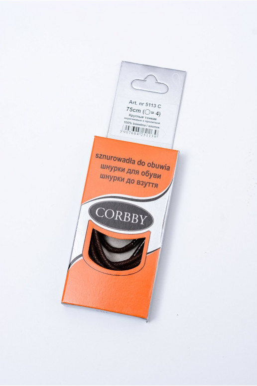 Lacci sottili cerati color marrone Corbby