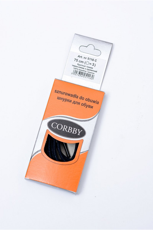 Lacci sottili cerati blu scuro Corbby