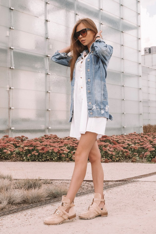 Lu Boo Stivali in pelle scamosciata beige Rock Girl Lu Boo Stivali in pelle scamosciata beige Rock Girl