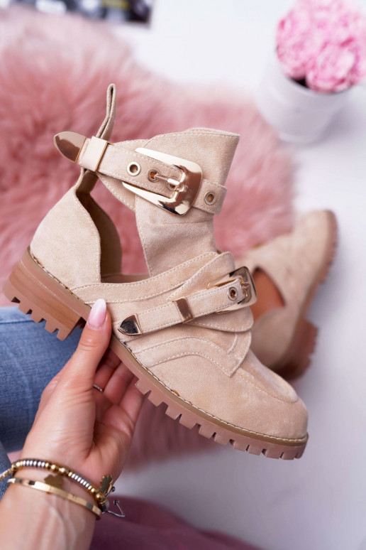 Lu Boo Stivali in pelle scamosciata beige Rock Girl Lu Boo Stivali in pelle scamosciata beige Rock Girl