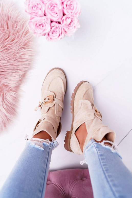 Lu Boo Stivali in pelle scamosciata beige Rock Girl Lu Boo Stivali in pelle scamosciata beige Rock Girl