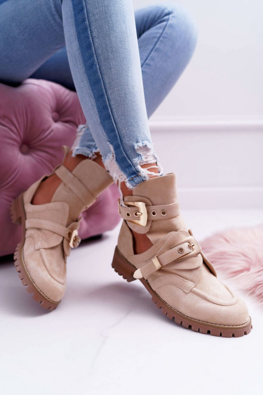Lu Boo Stivali in pelle scamosciata beige Rock Girl Lu Boo Stivali in pelle scamosciata beige Rock Girl