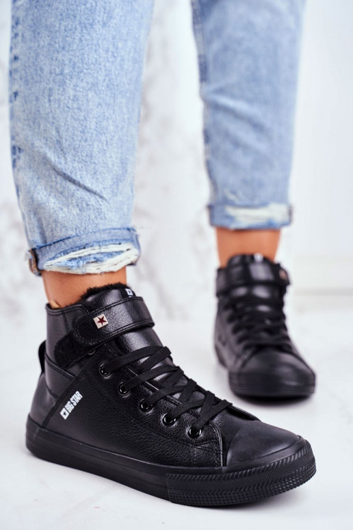 Scarpe tempo libero riscaldate in pelle BIG STAR V274542FIN colore nero