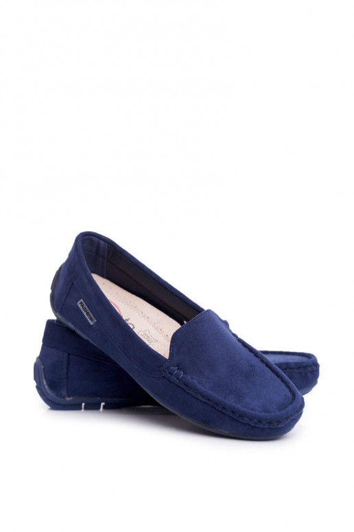 mocassini da donna in camoscio blu scuro Morreno