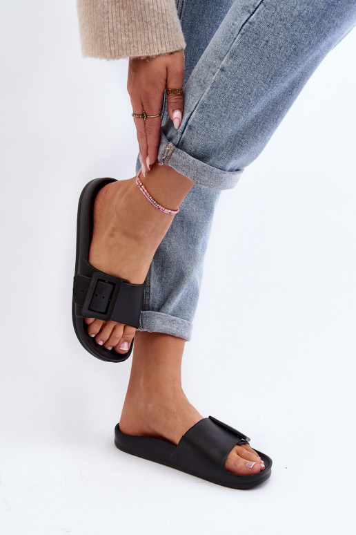 Ciabatte da donna Big Star con fibbie colore nero FF274A389