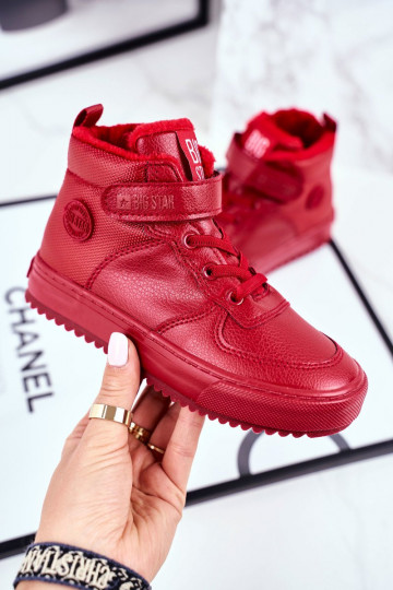 Scarpe stile sportivo riscaldate per bambini Big Star GG374042 colore rosso