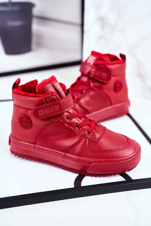 Scarpe stile sportivo riscaldate per bambini Big Star GG374042 colore rosso
