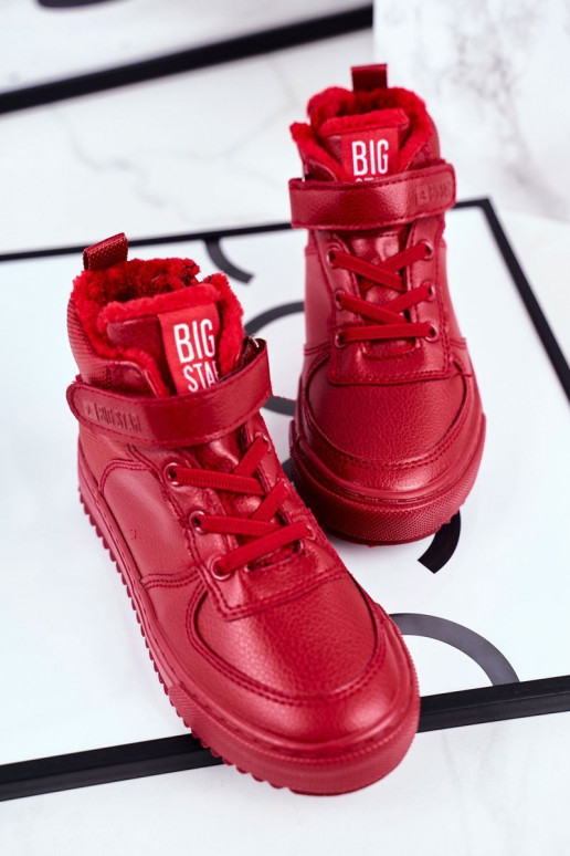 Scarpe stile sportivo riscaldate per bambini Big Star GG374042 colore rosso
