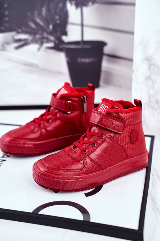 Scarpe stile sportivo riscaldate per bambini Big Star GG374042 colore rosso